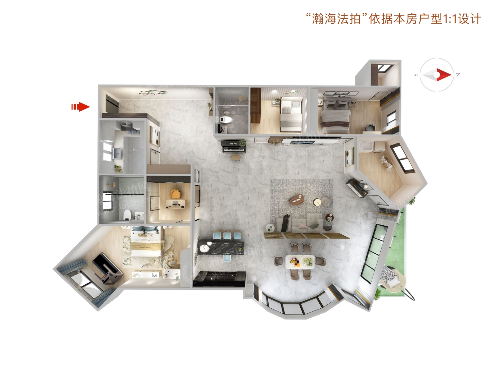 赢海庄园37号楼甲单元101室（平墅）