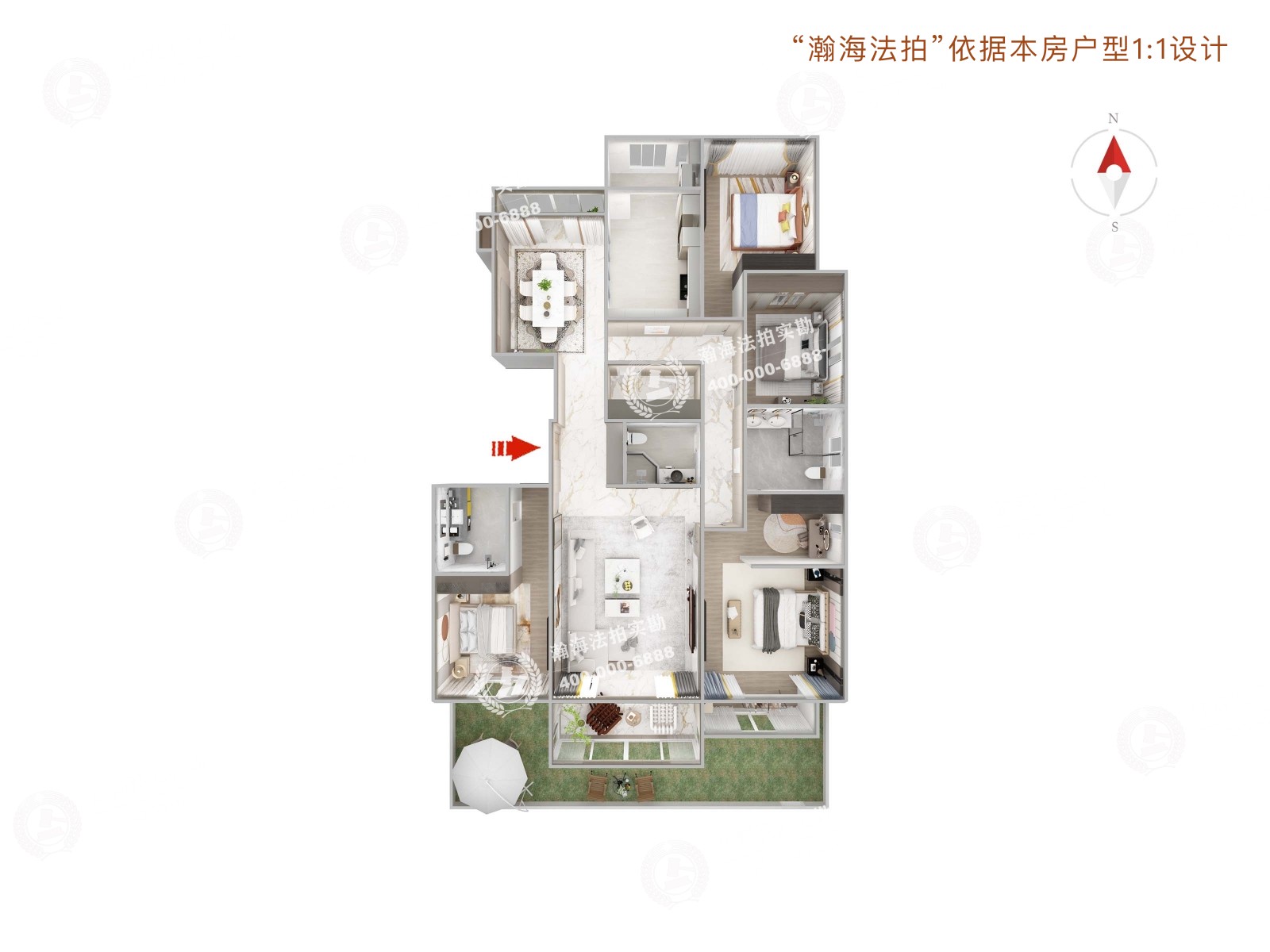 国奥村西区1号楼1单元101室（带小院）