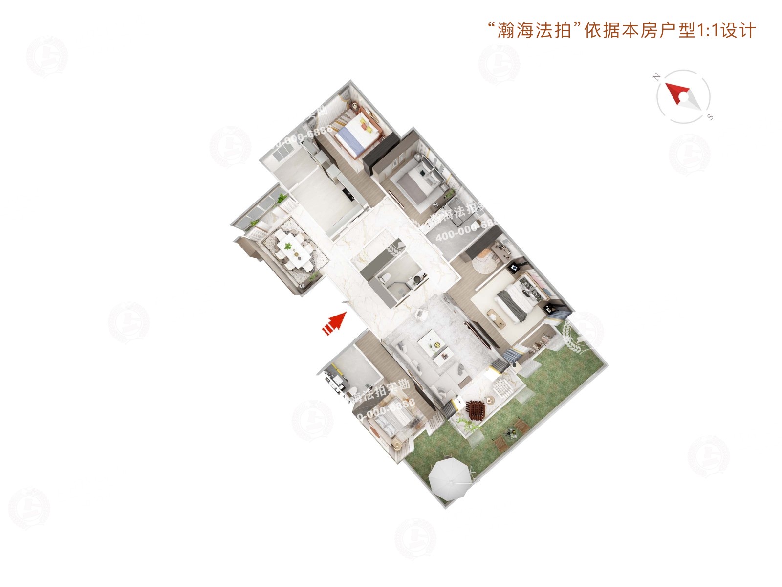 国奥村西区1号楼1单元101室（带小院）