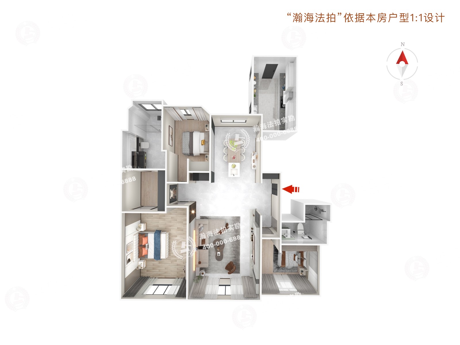 东南亚风格三居室110平米5万-伍號院装修案例-郑州房天下家居装修网