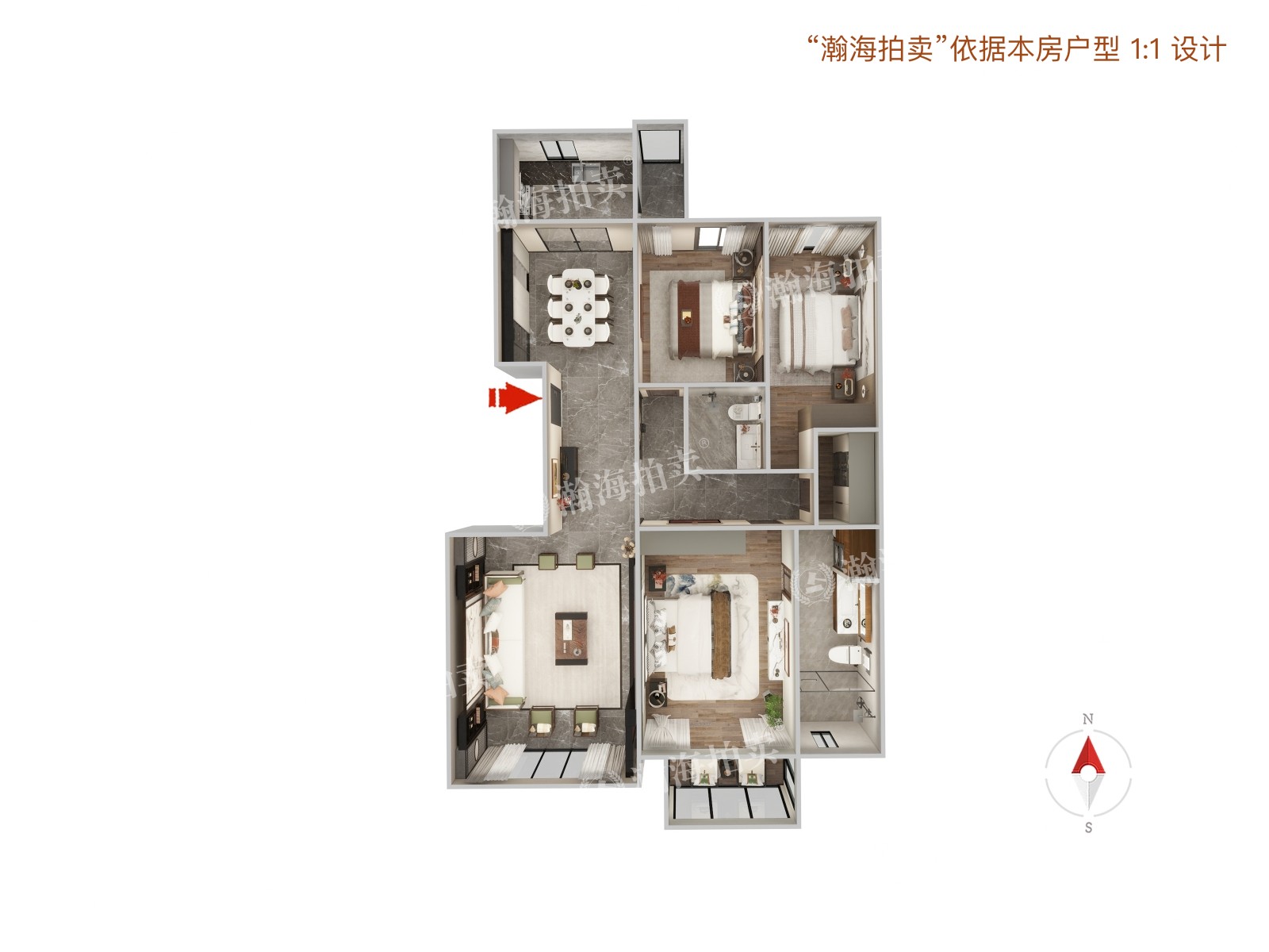 紫金长安15号楼3单元1001室