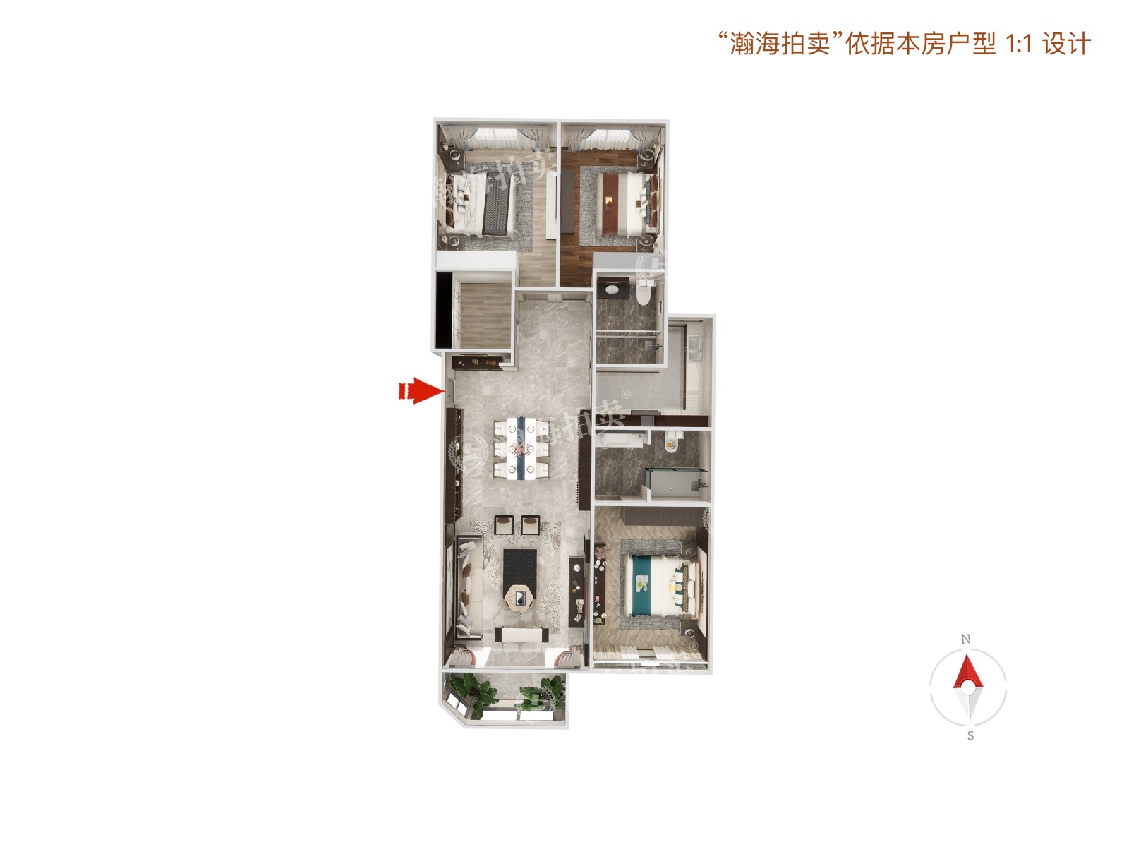 晴波园8号楼2单元3D室