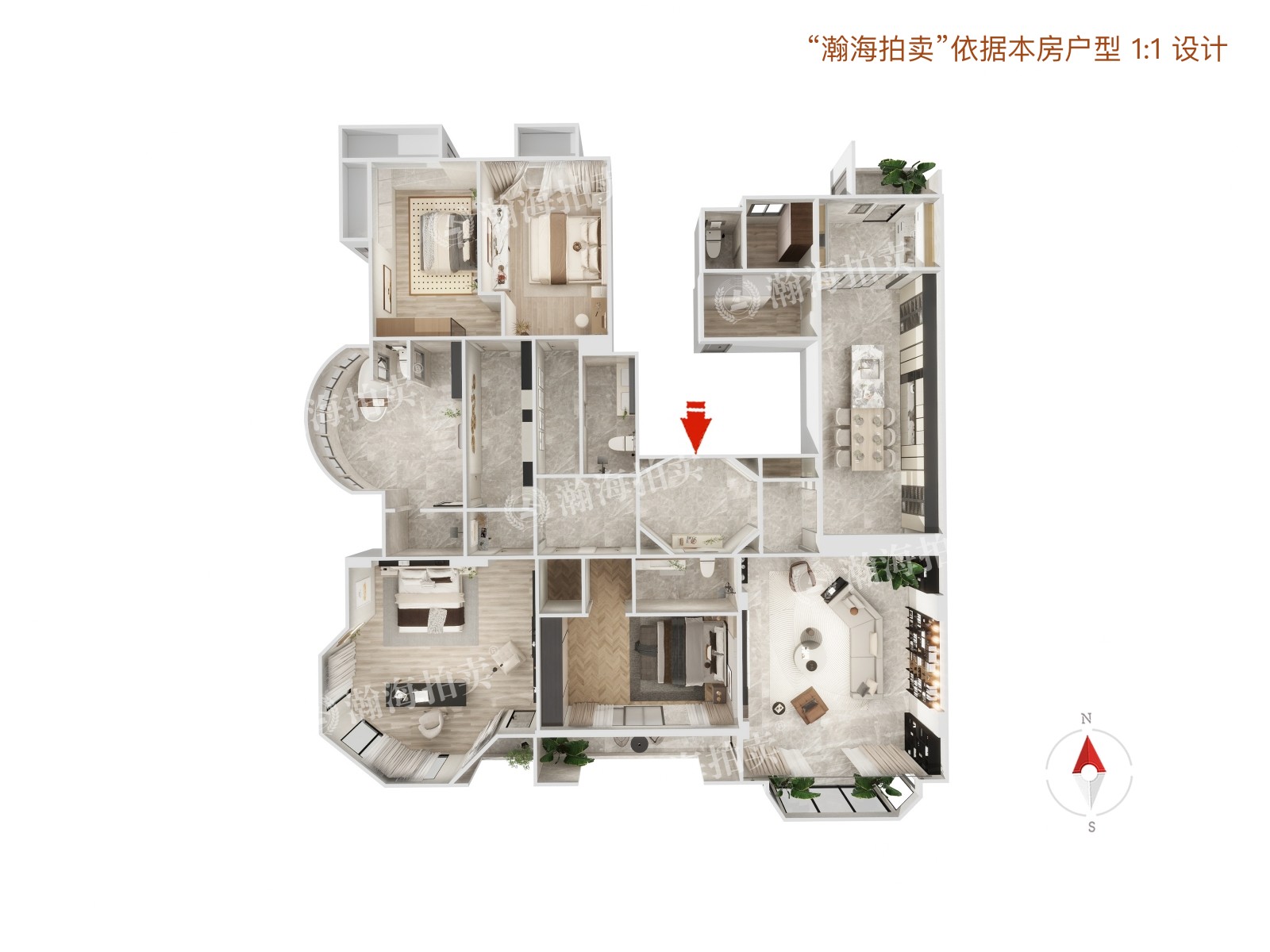 中海尚湖世家1号楼103室（1至3层）