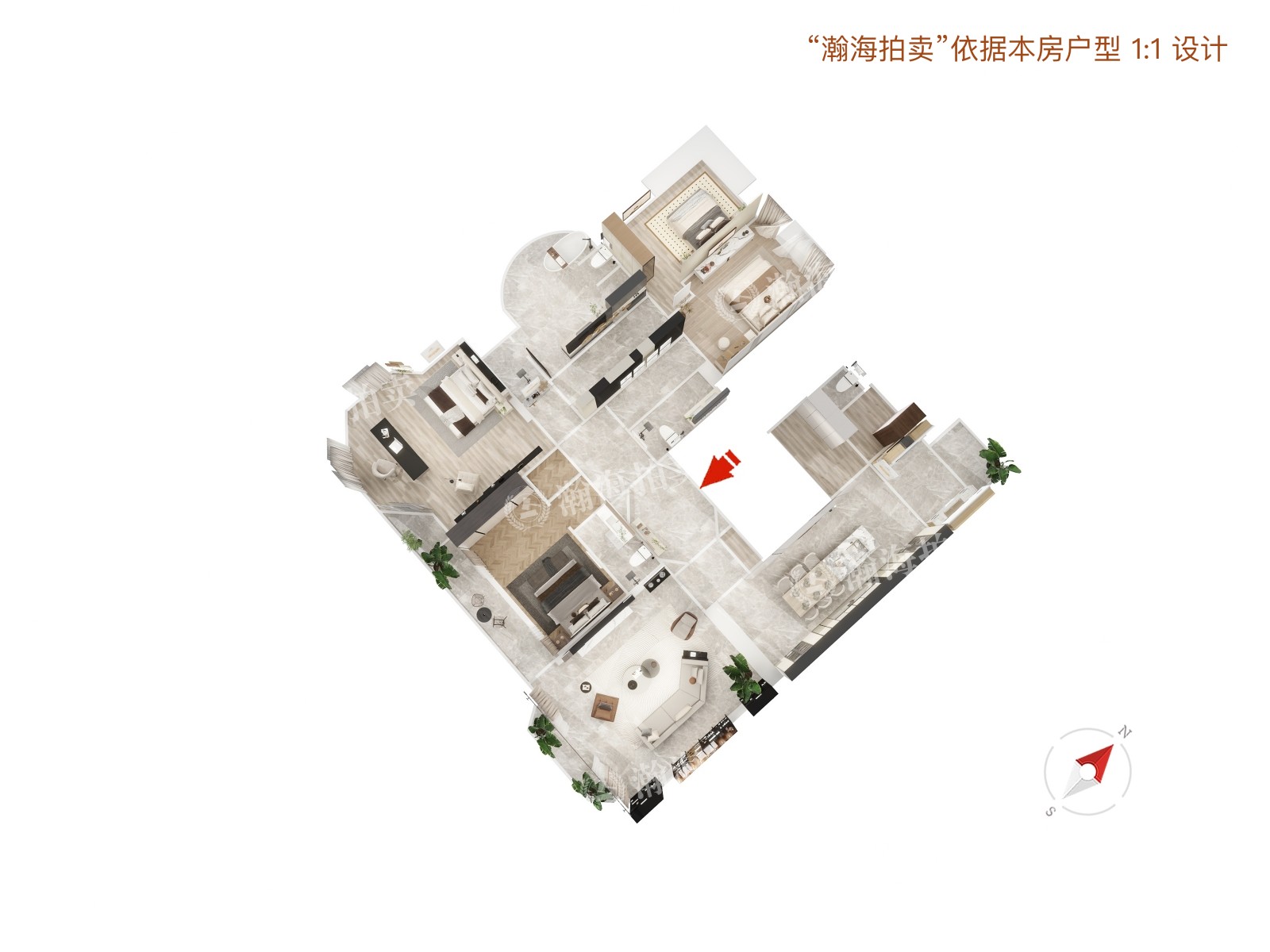 中海尚湖世家1号楼103室（1至3层）