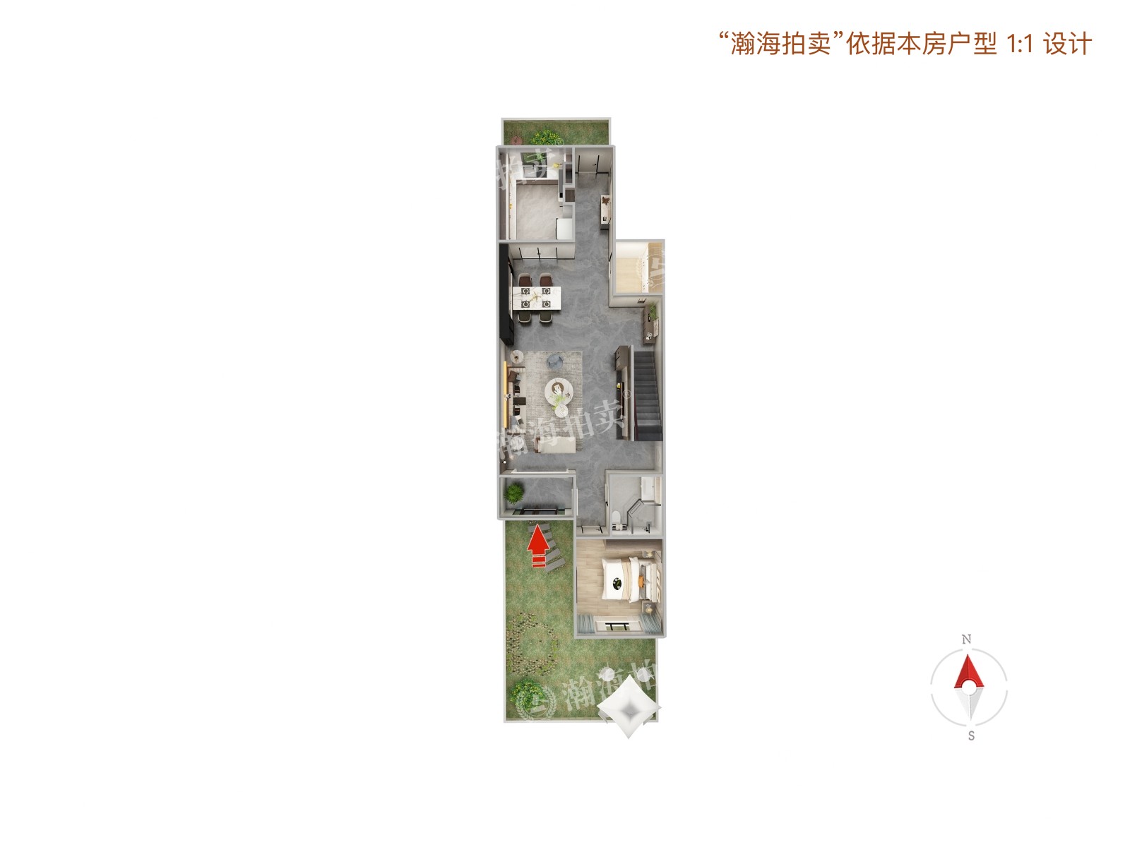 长滩壹号3号楼1单元102室（下叠别墅）