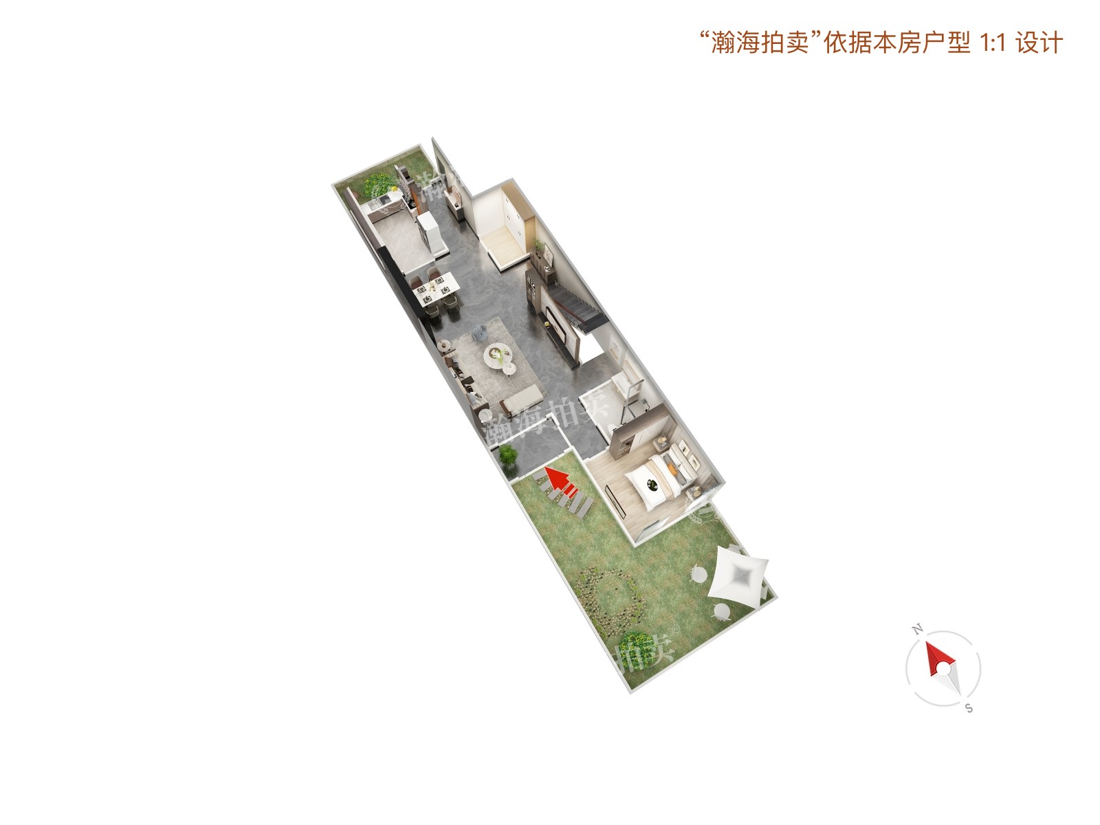 长滩壹号3号楼1单元102室（下叠别墅）